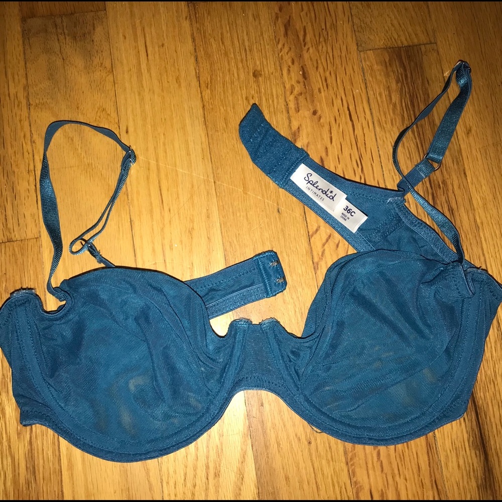 Splendid Sheer Teal Underwire Bra